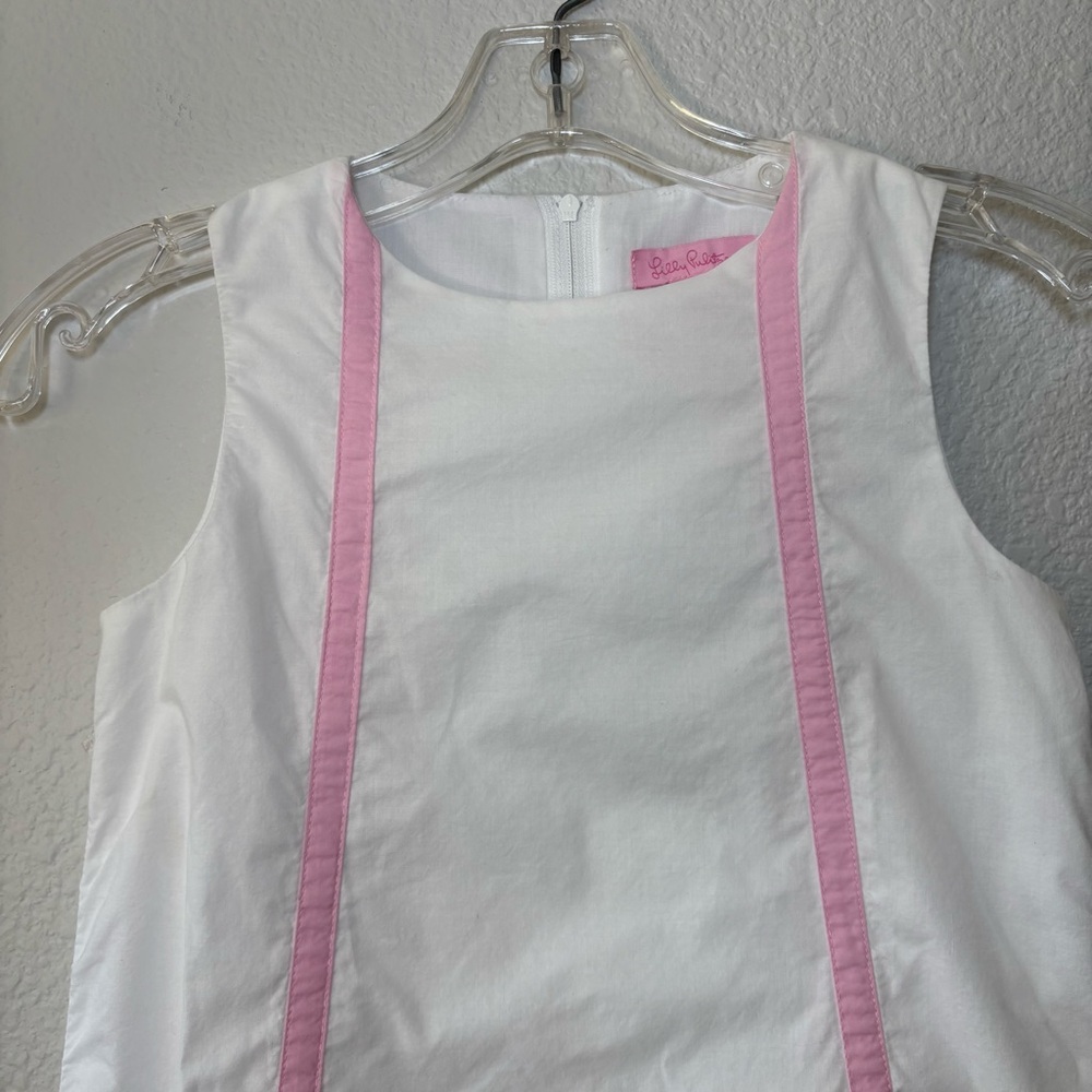 LILLY PULITZER Girls Size 8 Shift Dress White Embroidered Birds Beach Coastal - Picture 7 of 12